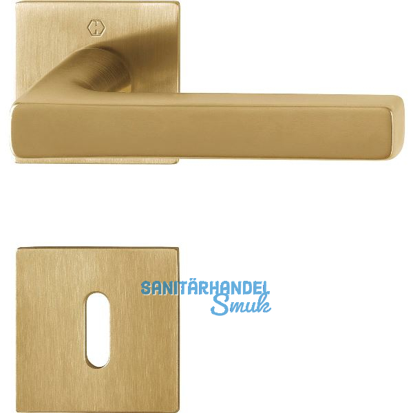 HOPPE Dr�ckergarnitur DALLAS Flachrosette eckig BB, messingfarben hell satiniert