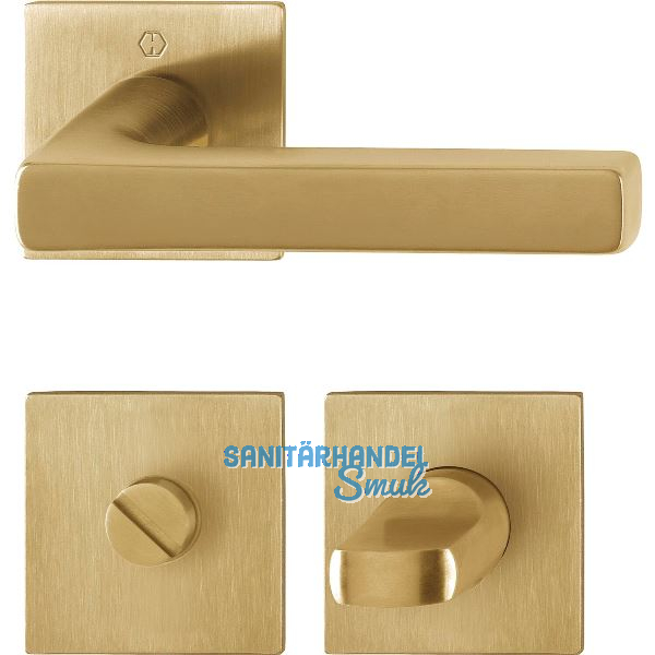 HOPPE Dr�ckergarnitur DALLAS Flachrosette eckig WC, messingfarben hell satiniert