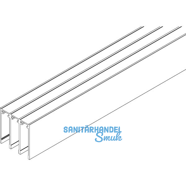 VITRIS Atrivant 80 Deckenschiene hoch 3-bahnig Alu Anthrazit RAL 7016 L=4000 mm