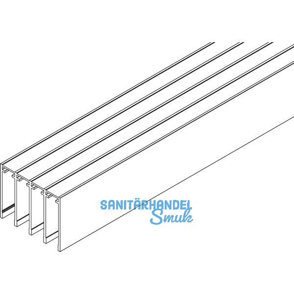 VITRIS Atrivant 80 Deckenschiene hoch 4-bahnig Alu Anthrazit RAL 7016 L=4000 mm