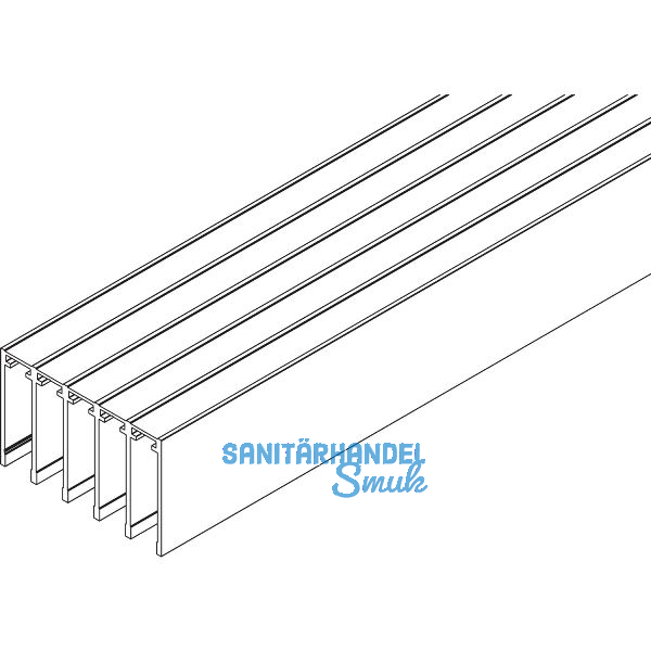 VITRIS Atrivant 80 Deckenschiene hoch 5-bahnig Alu Anthrazit RAL 7016 L=6000 mm