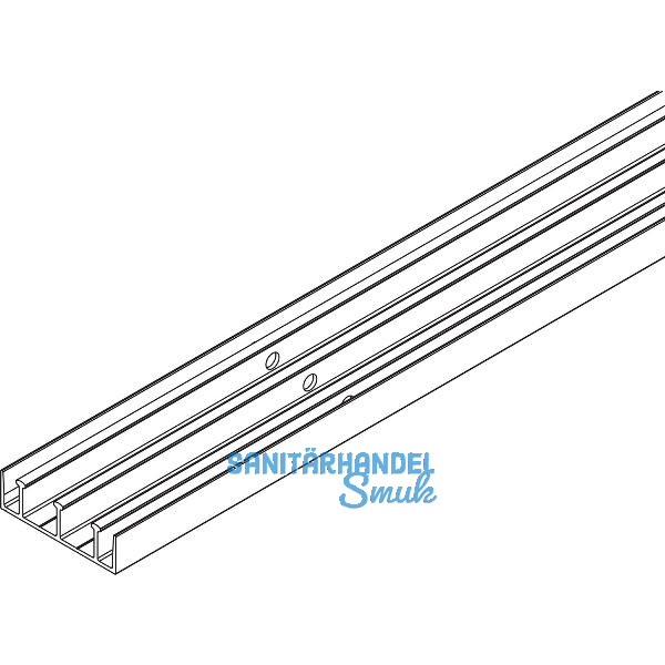 VITRIS Atrivant 80 Bodenlaufschiene 3-bahnig Alu Silber L=4000 mm