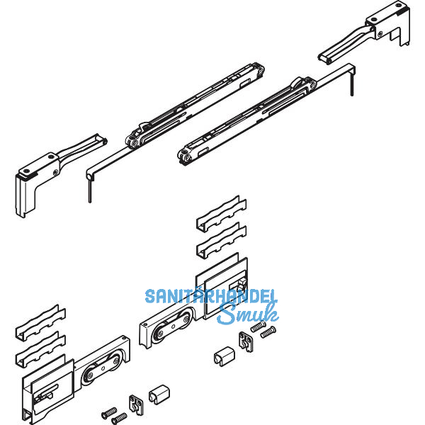 VITRIS Atrivant 80 Beschlagset Komfort links schlie�end Wei�aluminium RAL 9006