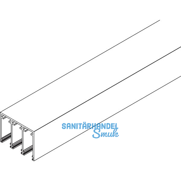 VITRIS Atrivant 80 Deckenschiene niedrig 3-bahnig Anthrazit RAL 7016 L=6000 mm