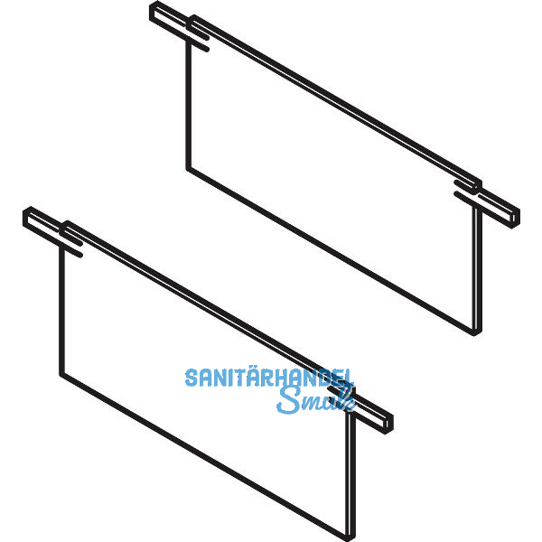 VITRIS Atrivant 80 Abdeckkappen Deckenschiene niedrig 4-bahnig Silber
