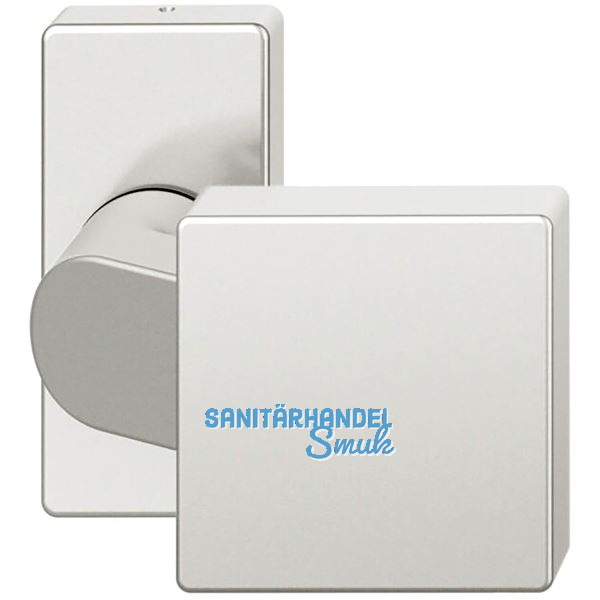 FSB T�rknopf 07 0812 auf Rosette eckig, Gewinde M12, Aluminium silber