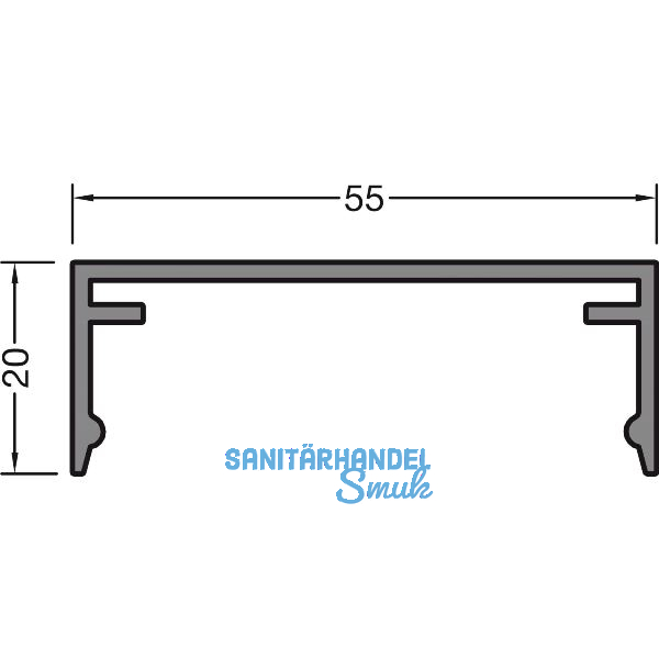 GUTMANN Abdeckprofil-Pfosten P2020/55, L=6000 mm, Aluminium blank