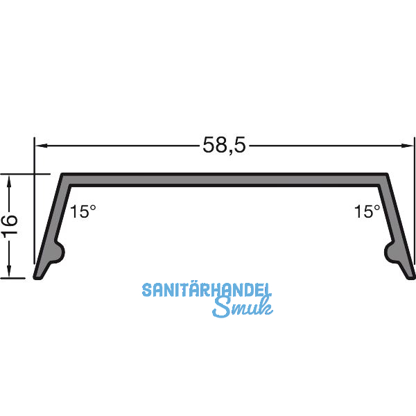 GUTMANN Abdeckprofil-Riegel P2016/13-55, L=6000 mm, Aluminium blank