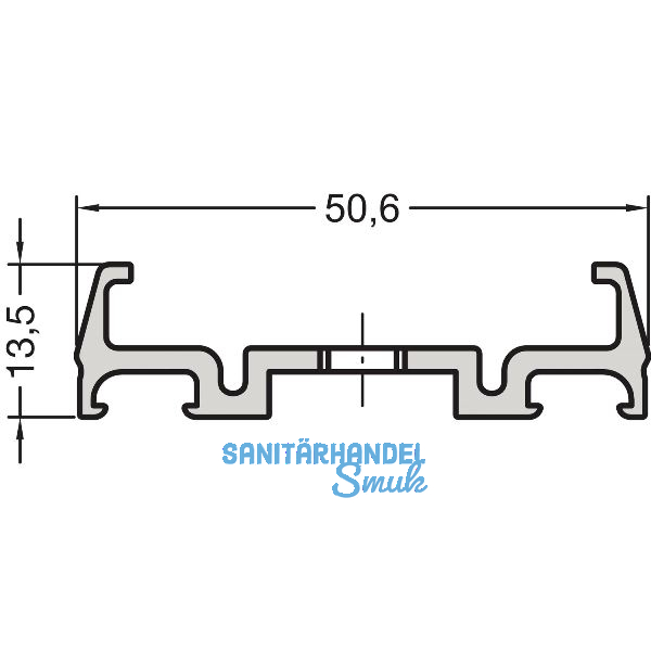 GUTMANN Grundprofil P 2011/55, L=6000 mm, Aluminium blank