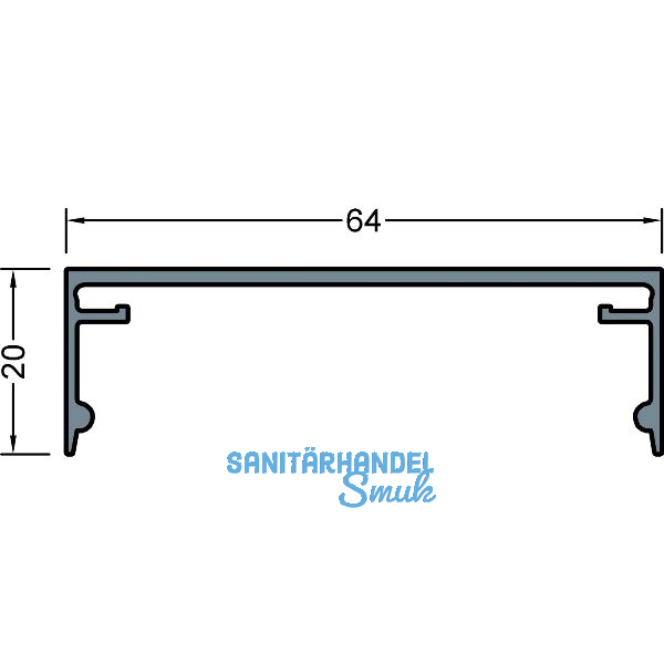 GUTMANN Abdeckprofil-Pfosten P2020/64, L=6000 mm, Aluminium blank