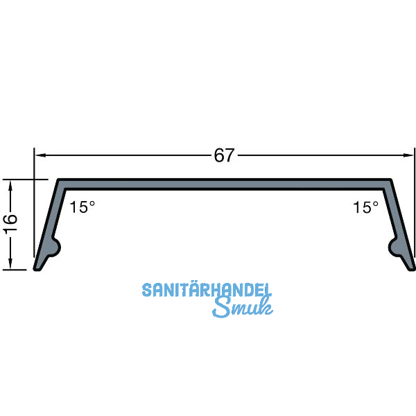 GUTMANN Abdeckprofil-Riegel P2016/13-64, L=6000 mm, Aluminium blank