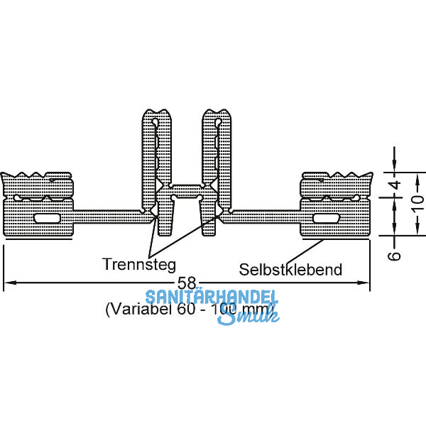GUTMANN Pfostendichtung PD 60-100 variabel, L=30 m, Kunststoff APTK schwarz