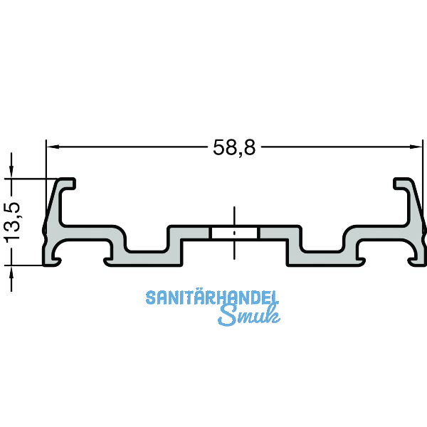 GUTMANN Grundprofil P 2011/64 N, L=6000 mm, Aluminium blank