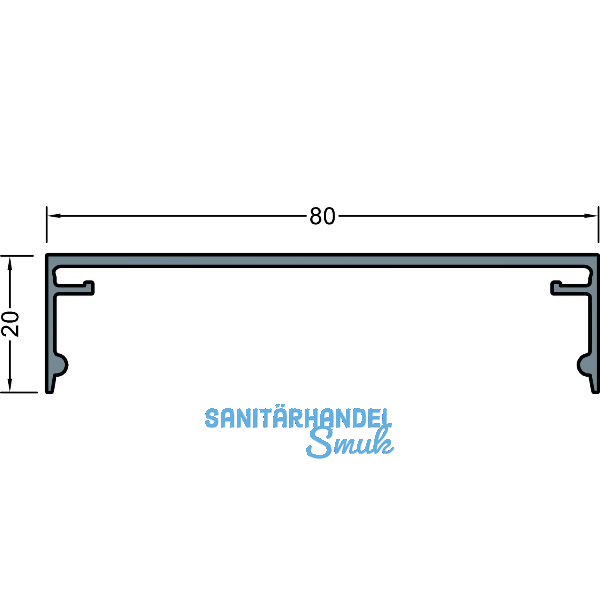 GUTMANN Abdeckprofil-Pfosten P2020/80, L=6000 mm, Aluminium blank