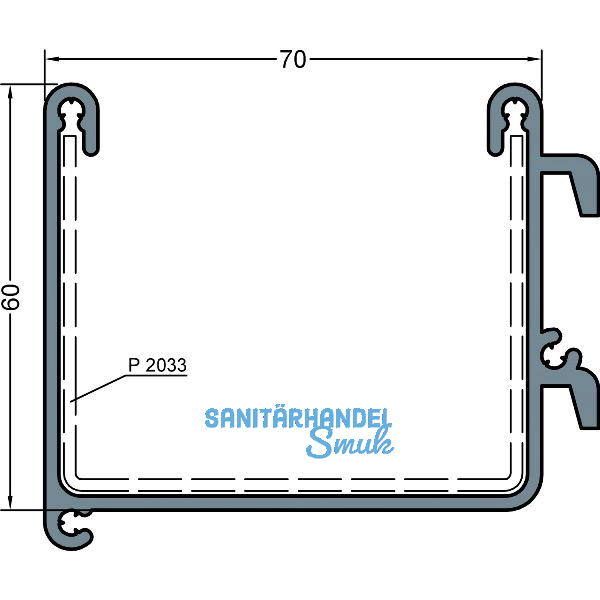 GUTMANN Dachrinne P2030, L=6000 mm, Aluminium blank