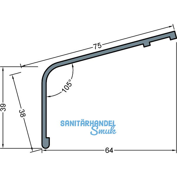 GUTMANN Dachrinnenanschluss P2032, L=6000 mm, Aluminium blank