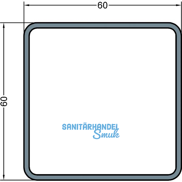 GUTMANN Dachrinnenfallrohr zu P2030, 60 x 60 x 2 mm, L=6000 mm, Aluminium blank