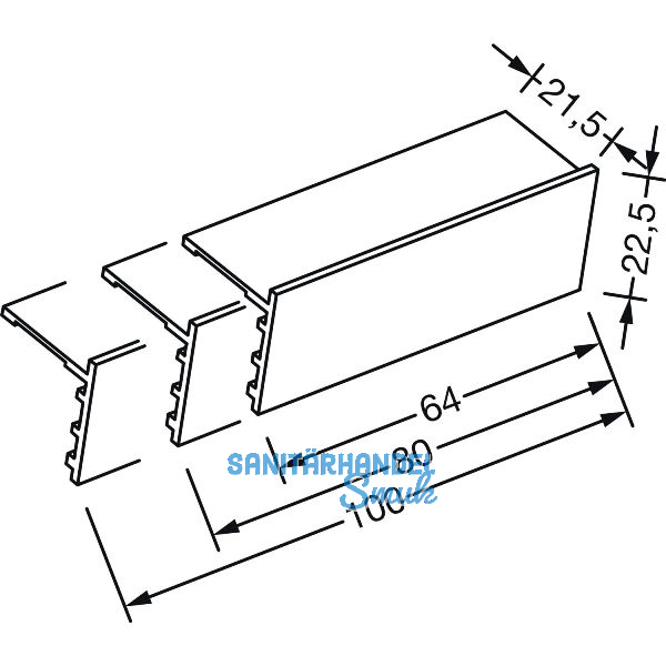 GUTMANN Endkappe EK 2020/100, Aluminium blank