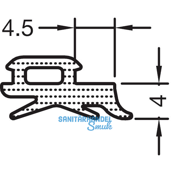 GUTMANN Verglasungsdichtung au�en 750004, L=100 m, Kunstst. APTK schwarz