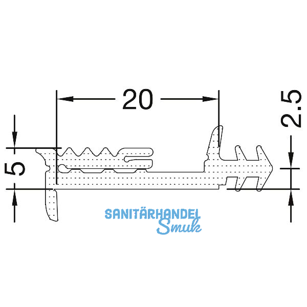 GUTMANN Verglasungsdichtung innen 2020/5 N, L=50 m, Kunststoff APTK schwarz