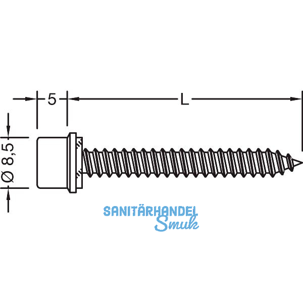 GUTMANN Blechtreibschrauben mit Dichtst�ck f�r Grundprofil, 5,5x38 mm, Edelstahl