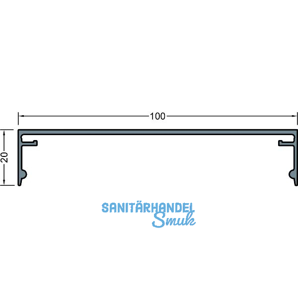 GUTMANN Abdeckprofil-Pfosten P2020/100, L=6000 mm, Aluminium blank