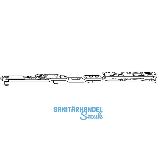 MACO Drehbandarm POWER 3-flg. Holz/PVC FT30 13V FFB 255-1400 mm silber links