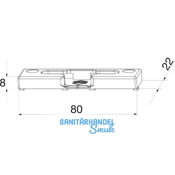 MACO Kippschlie�teil PVC Bodenschwelle GKG/TROCAL FT 22 mm 13V universal silber