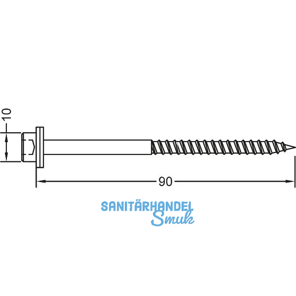 GUTMANN Schraube mit Beilagscheibe PD/RD 5,0 x 90 mm, Stahl rostbest�ndig A2