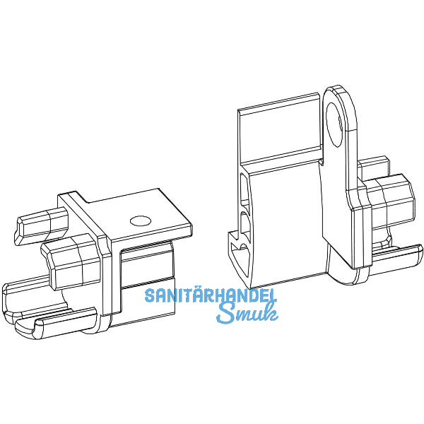 Endst�cke Transit 58 - 76 f�r Mitte links Falz 12 mm, Kunststoff lichtgrau
