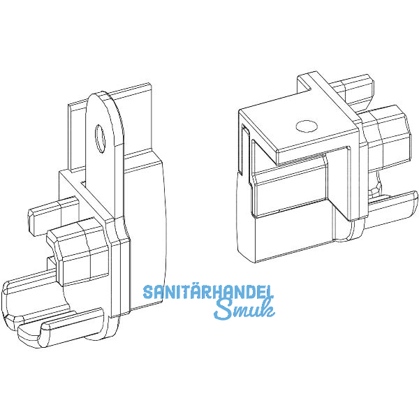 Endst�cke Transit 58 - 76 f�r Mitte rechts Falz 12 mm, Kunststoff lichtgrau
