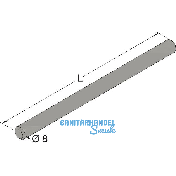 GUTMANN Stabd�bel SD 8x90 f�r Glasauflager KA, L=90 mm, Edelstahl