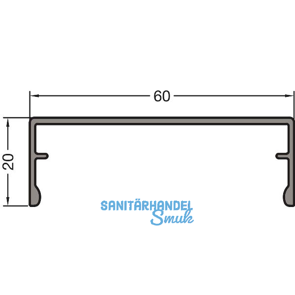 GUTMANN Abdeckprofil-Pfosten P2020/60, L=6000 mm, Aluminium blank