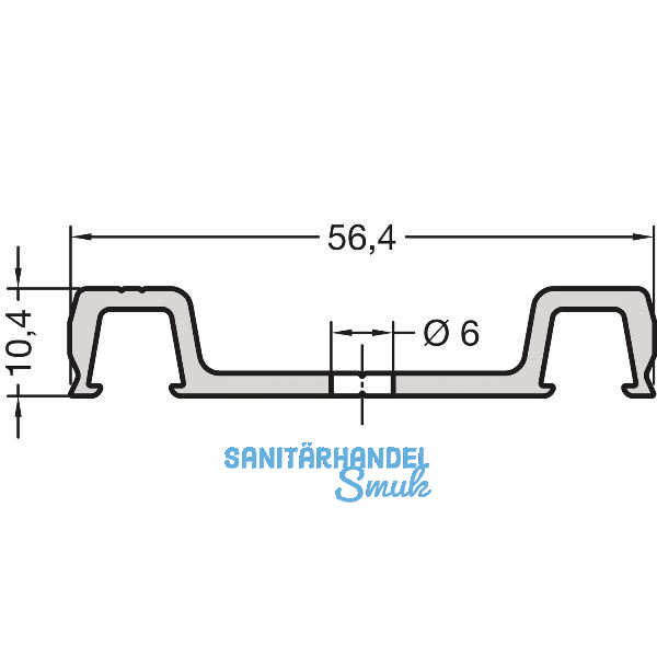 GUTMANN Grundprofil P 2011/60, L=6000 mm, Aluminium blank