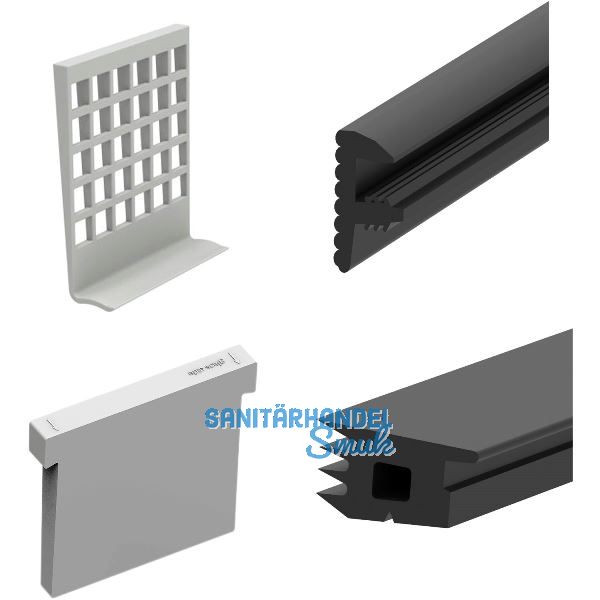 ECONOMY Dichtungsset f�r Bodenprofile 2500, Glasst�rke 16,76 mm,Kunststoff/Gummi