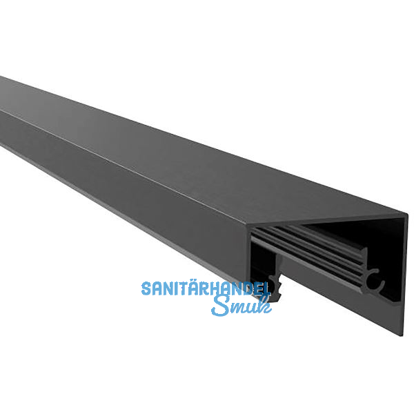 ECONOMY Abdeckprofil f�r Bodenprofile 0006 ECO, 5000 mm, schwarz eloxiert