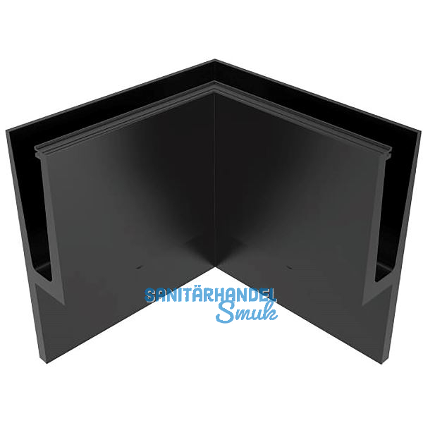 ECONOMY Innenecke f�r Bodenprofil h-Form 0011,vorgesetzte Montage, schwarz