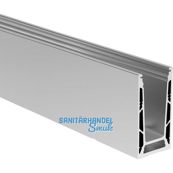 ECONOMY Bodenprofil 0004 verst.UnoXL FLEX2, aufgesetzten Montage, 5000mm, silber