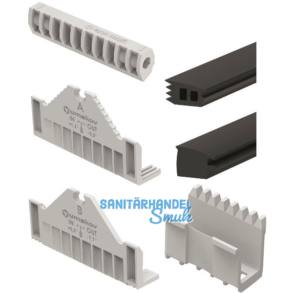 ECONOMY Dichtungsset PRO FLEX, 2500 mm, Glasst�rke 17,52 mm,Kunststoff/Gummi