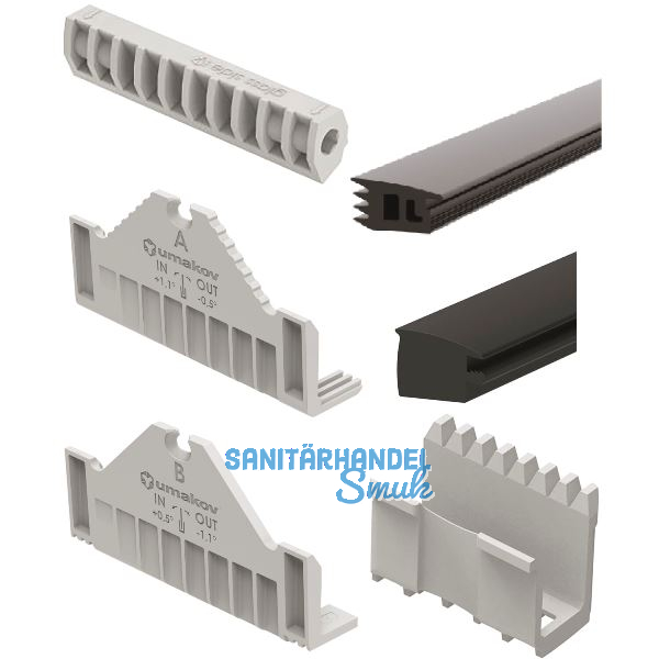 ECONOMY Dichtungsset 0005 UNO FLEX, 2500 mm,Glasst�rke 16,79 mm,Kunststoff/Gummi