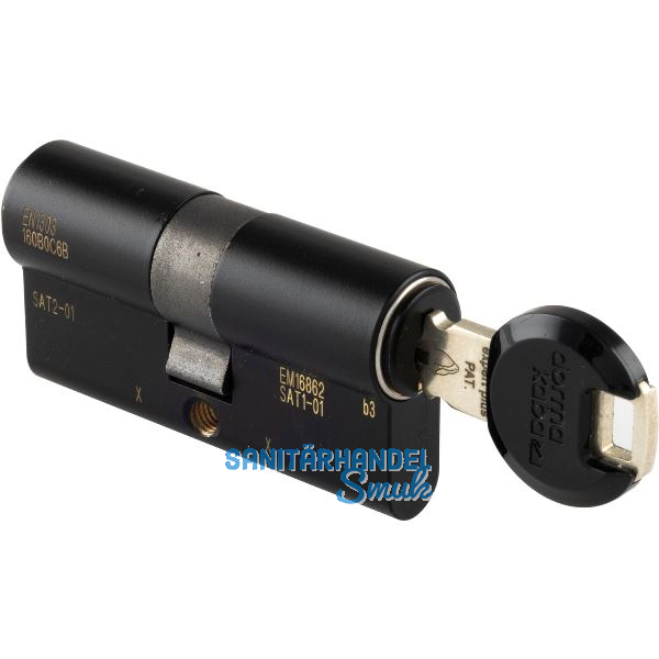 DORMAKABA Einbaudoppelzylinder expert plus, verschiedensperrend, 40/60, schwarz