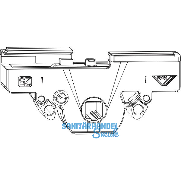 ROTO NX Getriebekasten zu Getriebestulp Dornma� 25 mm silber