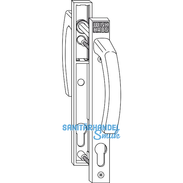 WINKHAUS Griffgarnitur GG.RN.WS, PZ-Lochung, bis TS 70 mm, Alu wei� (RAL 9016)