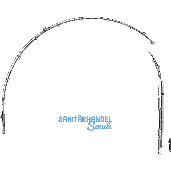 WINKHAUS Rundbogengarnitur GRT.RB.H.A, 80kg, silber, f�r Holz