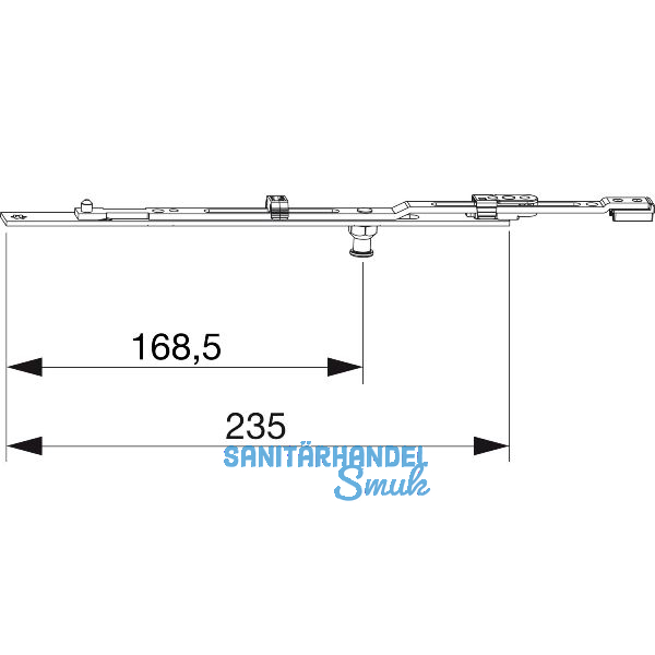 MACO MM Stulpverl�ngerung i.S. verl�ngerbar f�r Bodenschwelle 18L, L=235 mm