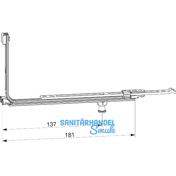 MACO MM Eckumlenkung f�r Bodenschwelle 18L EH, FFB 320-1800 mm, silber (227338)