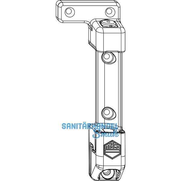 MACO Scherenlager MAMMUT 220 kg, mit 9 mm Tragezapfen, titan, links (225410)