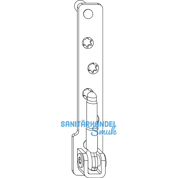 MACO Ecklager MAMMUT 180 kg PVC, 12/20 mm, Tragezapfen 9 mm, titan, links