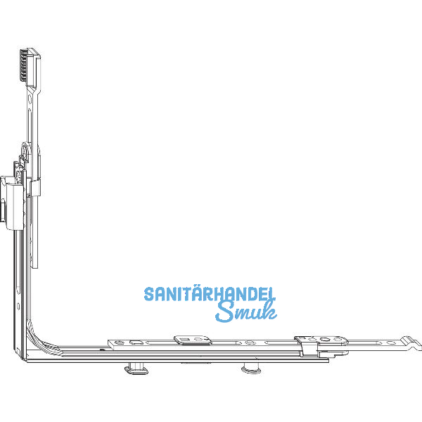 MACO MM Eckumlenkung variabel 1 iS waagrecht verl�ngerbar 1 Schlie�teil silber
