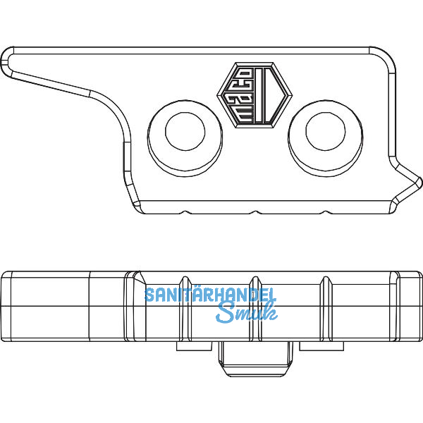 MACO MM Hebeteil 12L, Eurofalz 20mm, 9V, mit Positionszapfen 8x4, rechts, silber